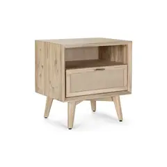ROSEN - Velador Halsey Madera-Rattán Natural