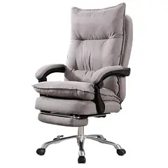 CRUSEC - Silla Jefe De Tela Oficina Con Reposapiés Gris