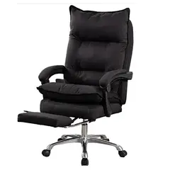 CRUSEC - Silla Jefe De Tela Oficina Con Reposapiés Negro