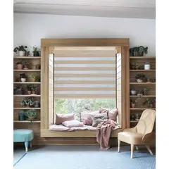 BERTEX - Roller Duo Traslúcido Beige Zebra 170x170 cm Persiana alto ajustable