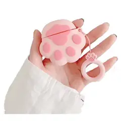 GENERICO - Estuche Con Diseños Para AirPods 1 / 2 Pata de Perro Rosada