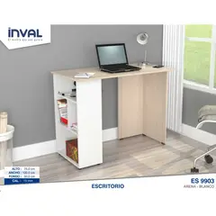 INVAL - Escritorio 75cmx100cmx50cm Arena Blanco