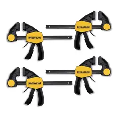 BROOKLYN - Prensas Sargento Rapida Set X4 De 12 Y 6 Pulgadas - Negro - Set de 4 x 6"