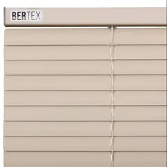 BERTEX - Persiana de aluminio Beige 115cm ancho x230cm alto Láminas 25mm