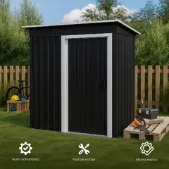 HOMECLAF - Bodega de Jardín Negra 181x162x86 cm