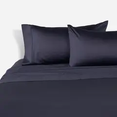 ROSEN - Sábana 400 Hilos Algodón Suvin Sergio Arias 2 Plazas Navy