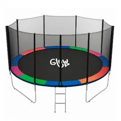 GLOWUP - Cama Elástica 14Ft 427Mt Malla Escalera