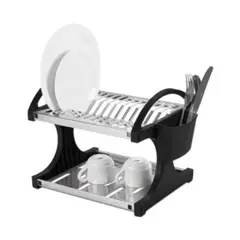BRINOX - ESCURRE PLATOS 12 PLATOS EN ACERO INOXIDABLE NEGRO 2104/210