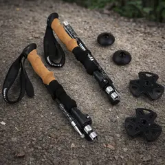 WILD TRAVEL - Pack Bastones Plegables de trekking Negro