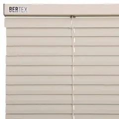 BERTEX - Persiana de aluminio Crema 135cm ancho x 140cm alto Láminas 25mm