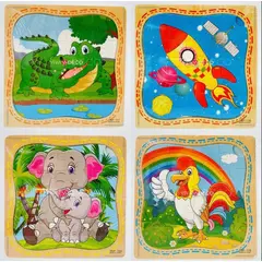 UNIVERSAL - Pack 12 Puzzle Infantil Rompecabeza de 16 Piezas Cada Una
