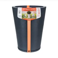 FLORIDIS - MACETERO GRAFITO GENEBRA 57CM ALTO CON PLATO