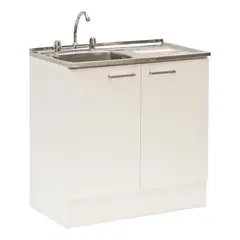 MOBIKIT - Kit Lavaplatos 80 Cm Secador Derecho Blanco