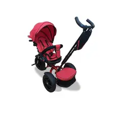 ABMTOYS - Triciclo Coche 360 Reclinable Neumáticos Inflables Rojo