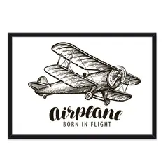ALCUADRADO - Cuadro Individual Airplane Negro