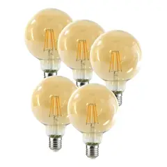 GENERICO - X5 Ampolletas Vintage Ampolleta Led E27 Filamento Globo 6w