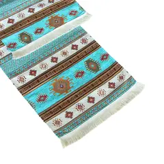TURKUAZ - Camino de mesa 2 m Kilim turquesa y beige
