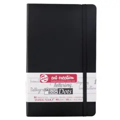 ART CREATION - Libreta Negra 13x21cm 80gr 80hjas.Con Puntos