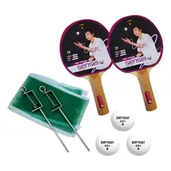 SENSEI - Set Completo De Ping Pong 2 Paletas+3 Pelotas+red Drb