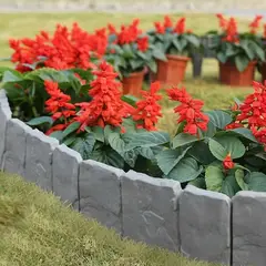 MIABU - Valla Jardín reja estacas borde diseño piedras 1.20 mts