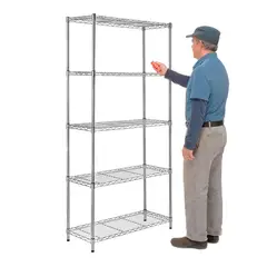 PROCHEF - Estante 90x35x180 cm. Acero Cromado 5 bandejas Cap. 600 kg