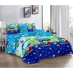 GENERICO - Cobertor de verano tipo Quilt con fundas - 1,5 Plaza Tayo Bus