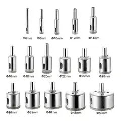 AIZO - Brocas Copa Para Cerámicos Mármol Vidrio Piedra 16pcs 6-50 mm