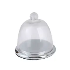 HOME ESSENTIALS - Domo con base plateada de 18 cm