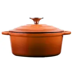 IMAHE - OLLA HIERRO FUNDIDO REDONDA NARANJA 24x12 cm IMAHE.