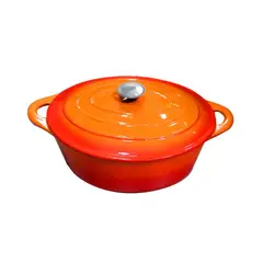 BRIVA - OLLA HIERRO FUNDIDO OVALADA NARANJA 34x26x13.5 cm IMAHE