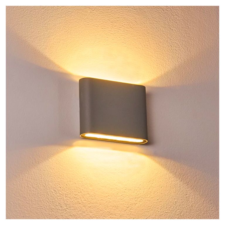 Apliqué LED de Pared Cuadrado Gris 2 * 5W Luz Cálida