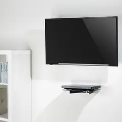 BRASFORMA - Repisa Flotante para TV multiuso Acero/Vidrio -10kg DVD30