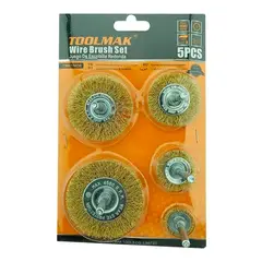 GENERICO - Set Juego De Escobillas Redondas 5 Piezas Toolmak