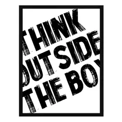 PAPEL ILUSTRADO - Cuadro Think Outside the Box Letras 30x40 cm Marco Negro