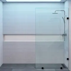 DELL ORTO - Shower Door vidrio templado 90x190 cm Herraje Negro - Civita