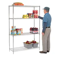 PROCHEF - Estante 120x45x180 cm Acero Cromado Capacidad 480 kg