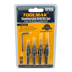 GENERICO - Brocas Avellanadoras Madera Plastico Pvc Taladro 4 Pcs Tmk