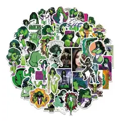 GARSIL - 50 Stickers She Hulk - Etiquetas Autoadhesivas