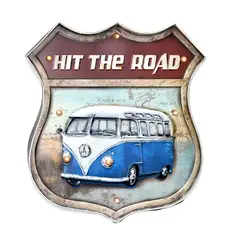 MSA MUEBLES SANTA ANA - LETRERO VINTAGE LED HIT THE ROAD