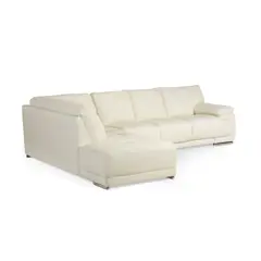 ROSEN - Sofá Seccional 6974 Izquierdo Cuero Blanco
