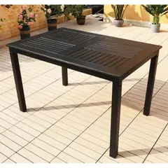 SM - Mesa de comedor 160x90 cm Negra Terraza Hotel Restaurante exteriores