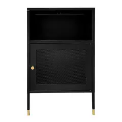 MOBITAT - Velador Puertas de Malla Metálica color Negro