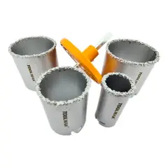 GENERICO - Kit Juego De Broca Sierra Copa Diamantada 5 Piezas Toolmak