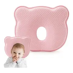 AIZO - Cojín Cabeza Plana Bebé Espuma de memoria rosa muebles de dormitorio