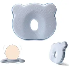AIZO - Cojín Cabeza Plana Bebé Espuma de memoria azul muebles de dormitorio