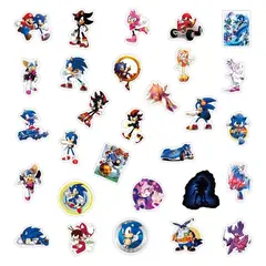 GARSIL - 50 Stickers Sonic - Etiquetas Autoadhesivas