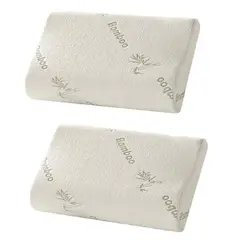 GENERICO - Pack 2 almohadas viscoelásticas y memoria con funda bambú