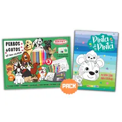 ARTEL - Pack Maleta Perros y Gatos + Libro Pinta a tu Pinta