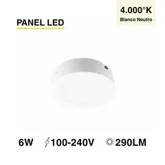 DEMASLED - Foco LED redondo Borde Blanco Sobrepuesto 12cm 6W Luz Neutra 220V