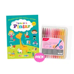 MUNDICROM - Pack 24 Lápices MONAMI + Libro Vamos a Pintar